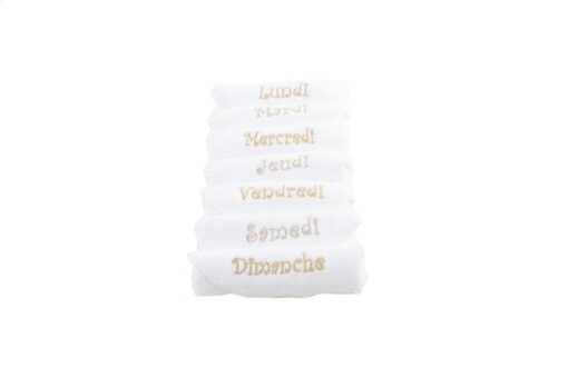 Lot de 7 lavettes brodées jour – Image 2