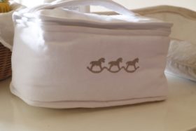 Embroidered toiletry bag