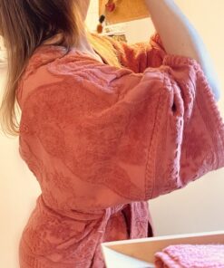 Kimono bathrobe with fringes