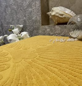 Drap de bain avec franges Art Déco
